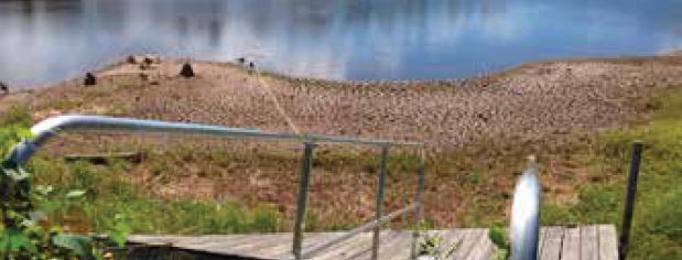 Dock on dry lake shoreline. Image Credit: Amanda Farris